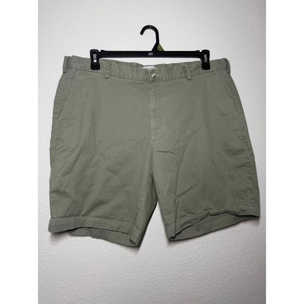 Peter Millar Mens 38 Sage Green Pima Cotton‎ Stretch Chino Shorts 8 Inch Inseam